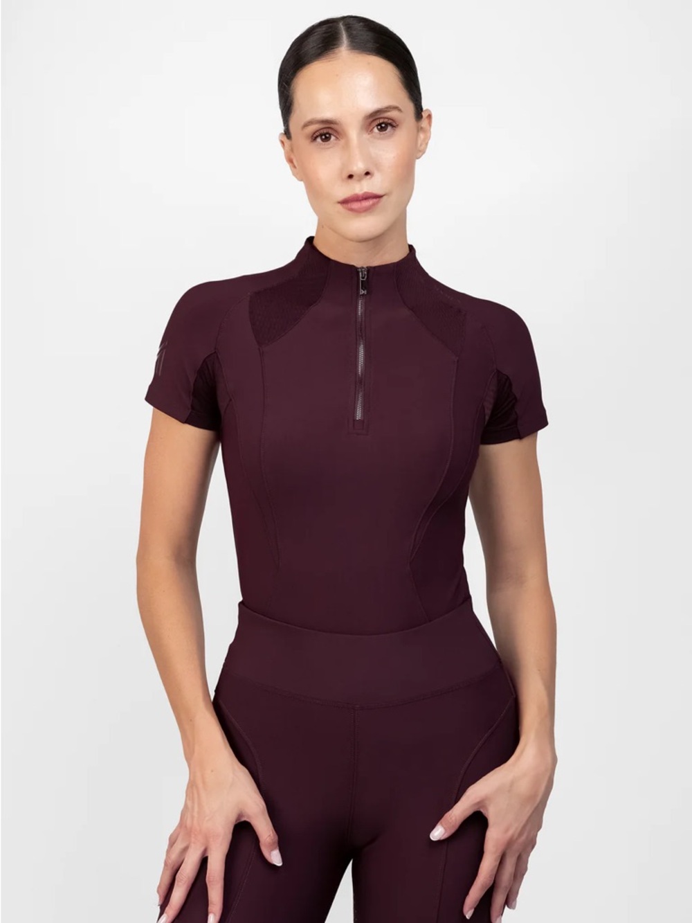 Maximilian Equestrian Burgundy Short-sleeved Shirt XS